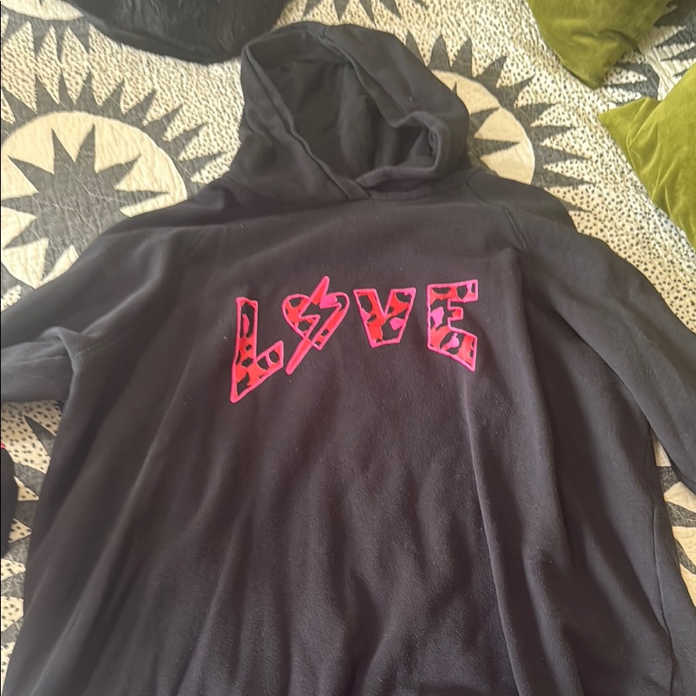 Torrid Black Hoodie with Pink Love Graphic